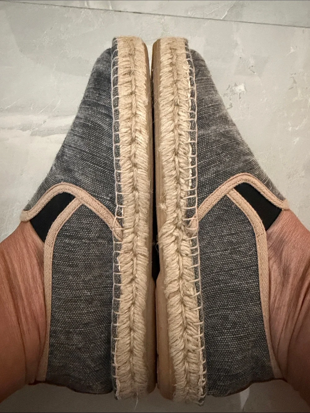Men's Grey Canvas Slip-On Espadrilles